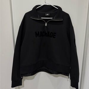 Mackage Black Half-Zip Logo Sweatshirt